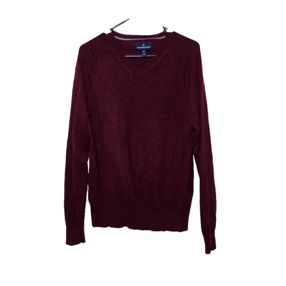 Buttoned Down Mens Cashmere Sweater M Red Pullover Classic V-neck Preppy Comfort